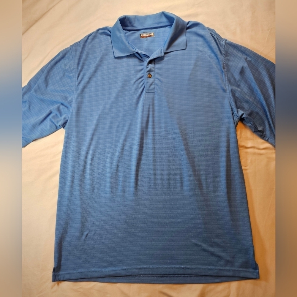 Kirkland Signature Mens Blue Short Sleeve Performance Polo Shirt Size XL